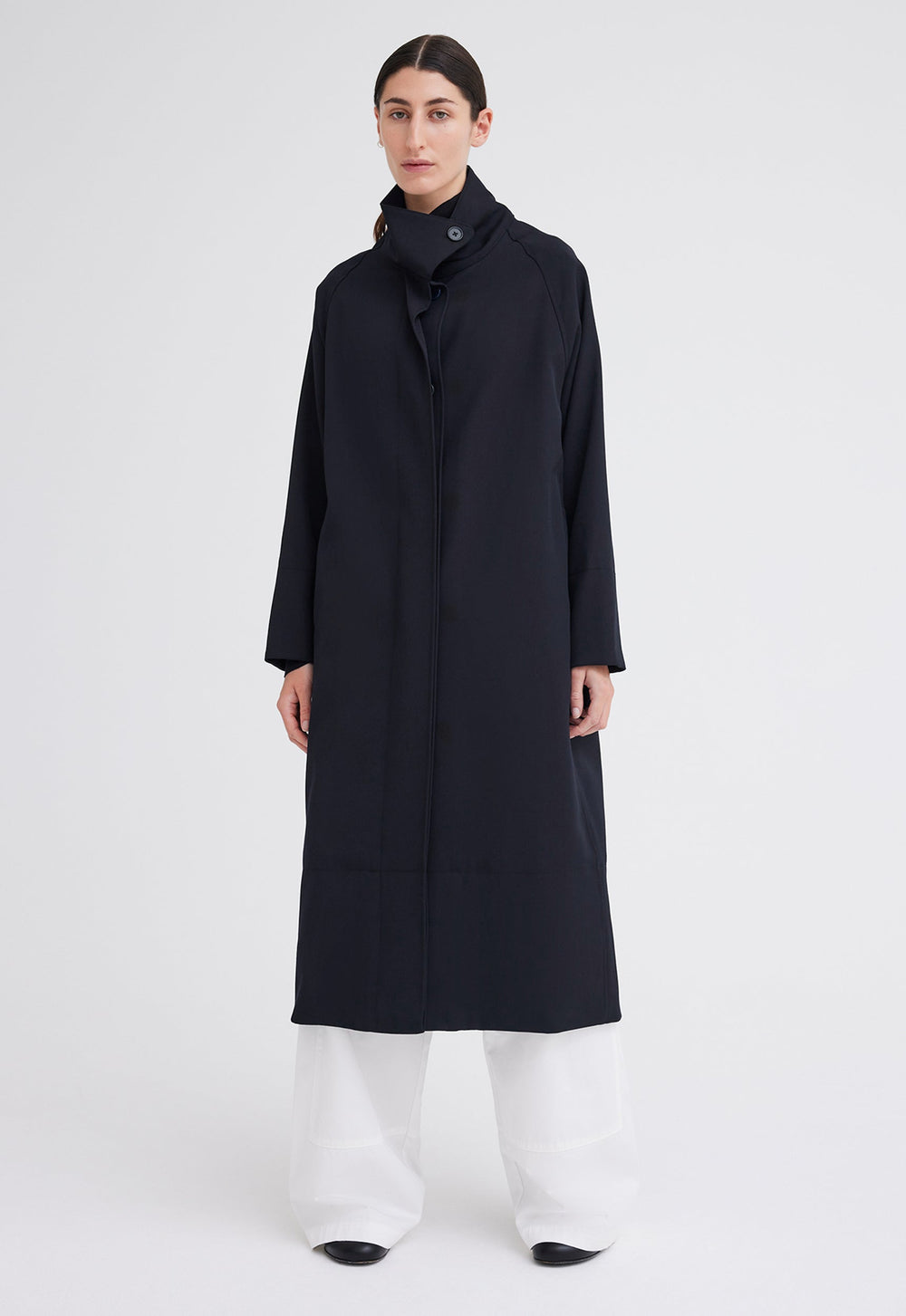 Jac+Jack McLaren Wool Twill Coat - Black